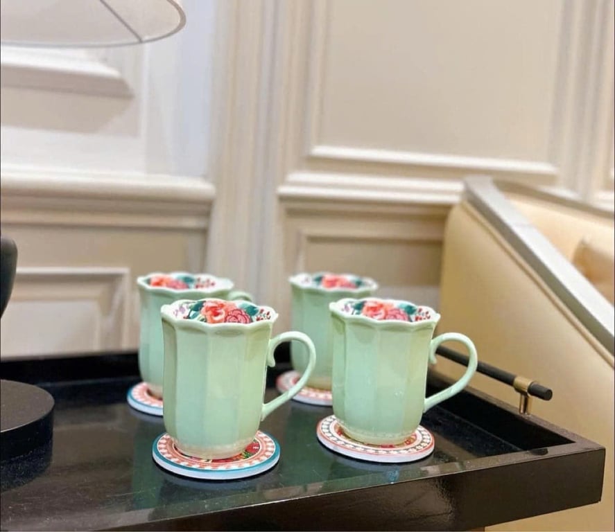 Set 4 Lót Ly Gốm Magrace Paris Cao Cấp