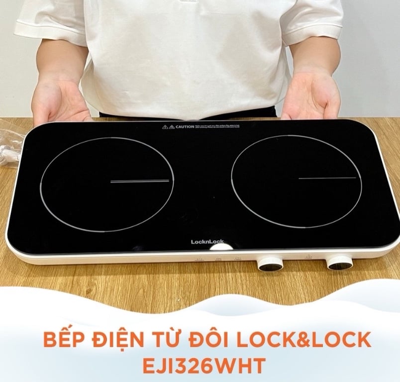 Bếp điện từ đôi LocknLock EJI326WHT màu trắng EJI326WHT