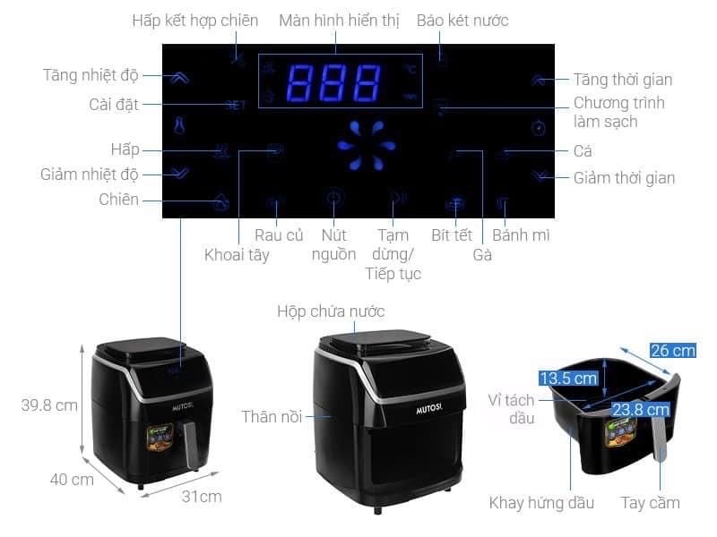 Nồi Chiên Không Dầu kiêm hấp MF-S102