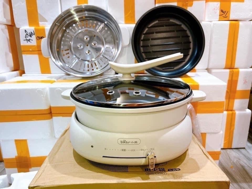 NỒI BEAR 3in1 LẨU- NƯỚNG - HẤP