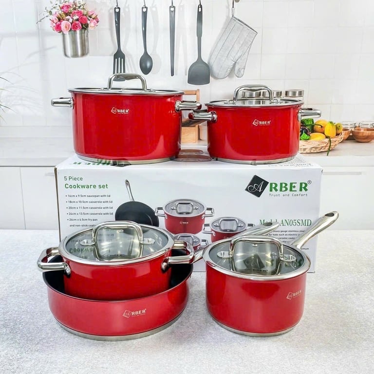 Bộ nồi chảo từ 5 chiếc Arber AN05SMD