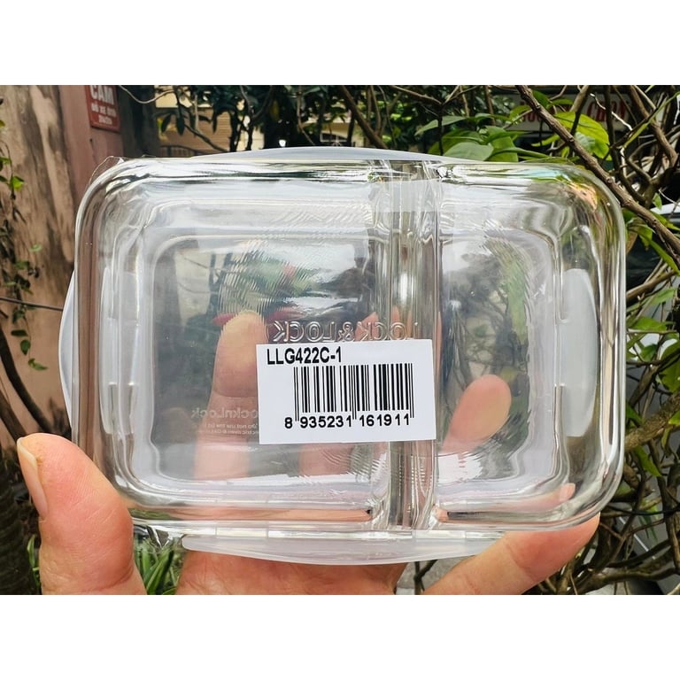 Hộp thuỷ tinh 2 ngăn chịu nhiệt lock 1L