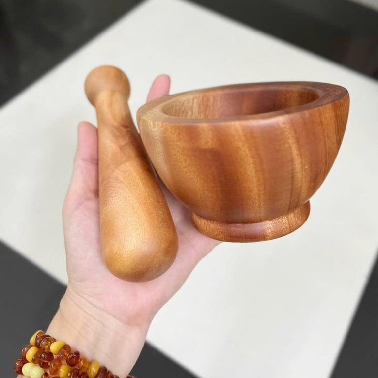 Bộ Chày Cối Gỗ hàng xuất Trung Đông 12cm