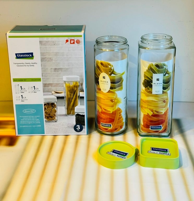 Set 2 bình ngâm Glasslock nắp vặn IG793 1050ml và 1300ml