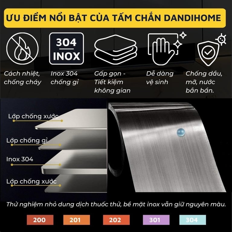 tấm chắn dầu nhà DandiHome