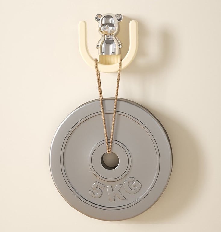 Combo 4 móc treo dép chữ U dán tường hình gấu chất liệu nhựa ABS cao cấp - UF569