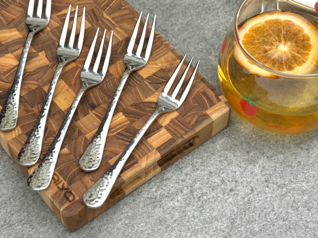 Set 5 dĩa inox cao cấp size nhỏ GINKGO 14cm