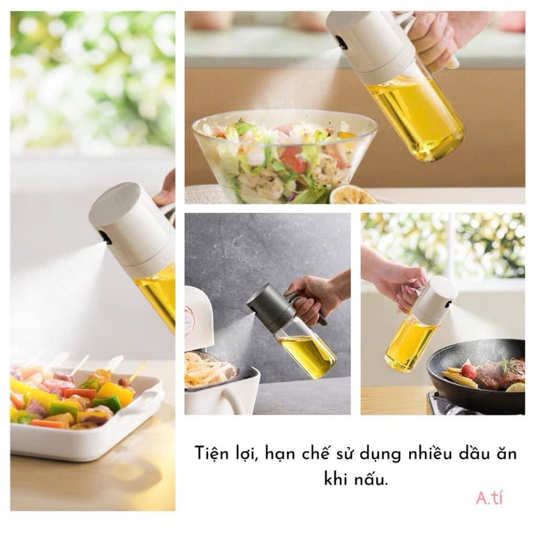 BÌNH THỦY TINH XỊT DẦU ĂN 250ml