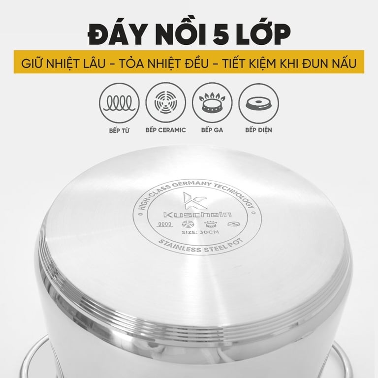NỒI LUỘC GÀ INOX 5 ĐÁY KUSCHELN