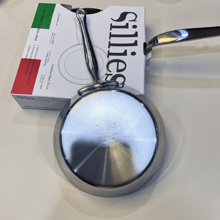 CHẢO CẠN INOX 18/10 SILLIES ĐÚC NGUYÊN KHỐI sz 16-20-24cm