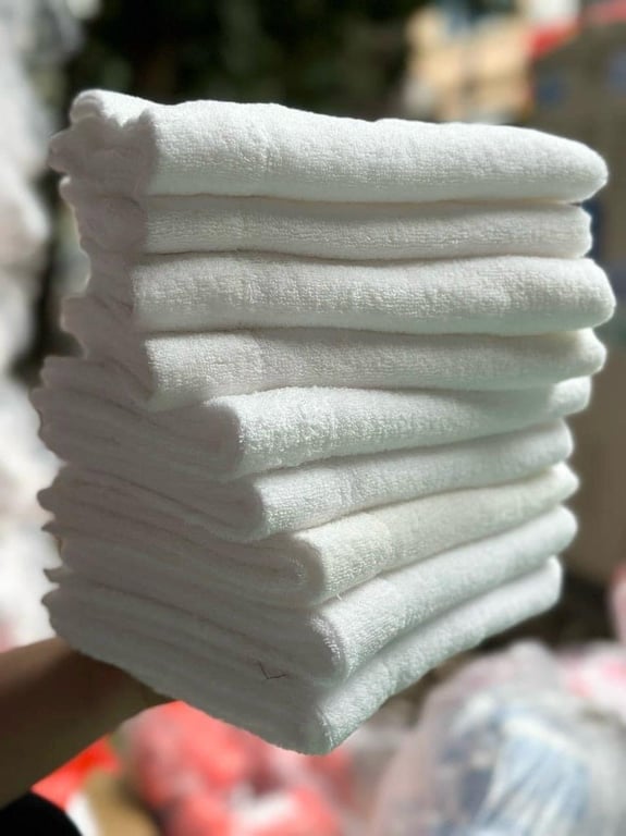 Set 5 khăn trắng Muji size 35x85cm