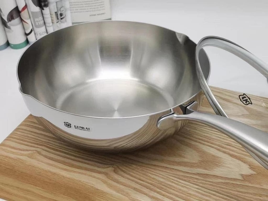 Chảo đúc liền khối inox 316 LUNKAI size 16-20-24-26