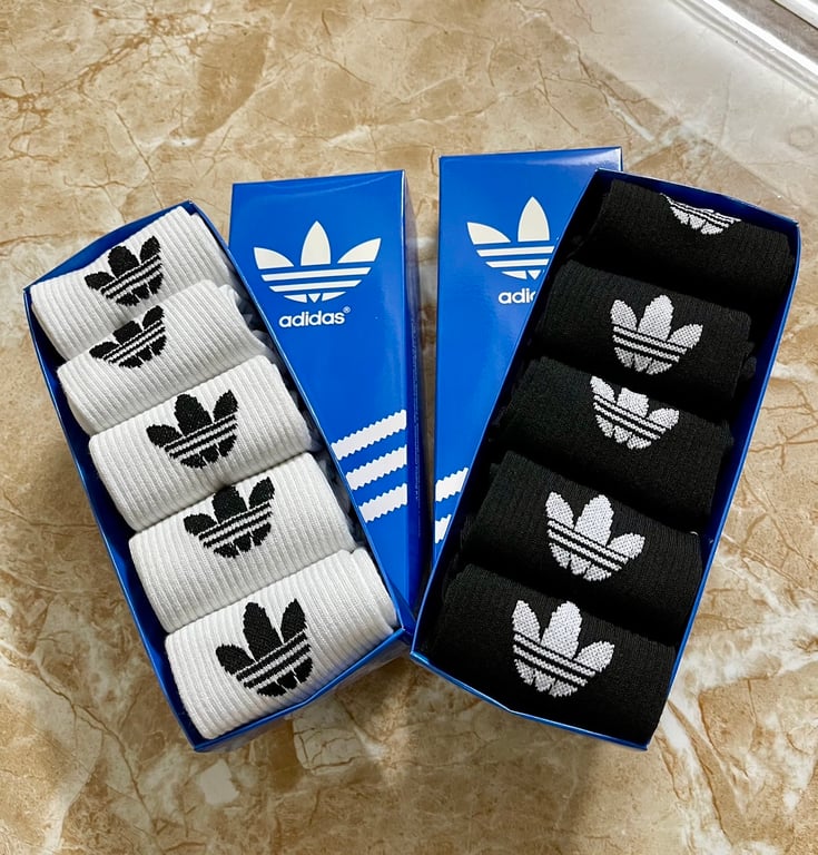 HỘP 5 ĐÔI TẤT ADIDAS CỔ CAO SIÊU ĐẸP