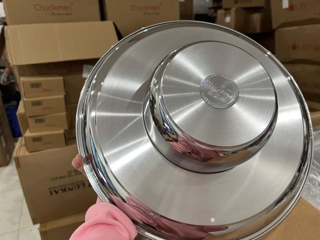 Lẩu vành inox 430 Fivestar Dùng Bếp Từ 3 Đáy