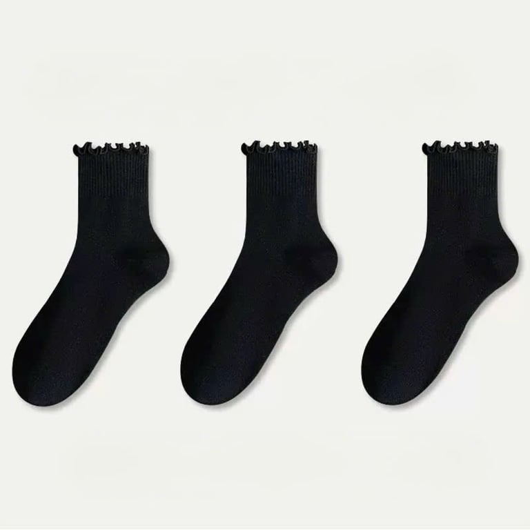 Set 5 tất nữ Muji cổ trung viền bèo