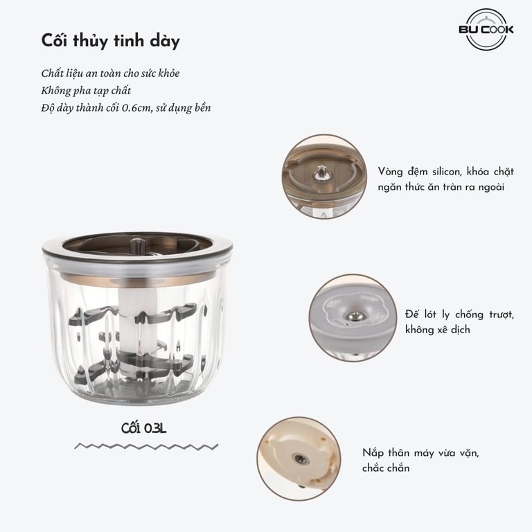 Máy xay đa năng 3 tầng 6 lưỡi Bucook hàng Đức Made in Germany