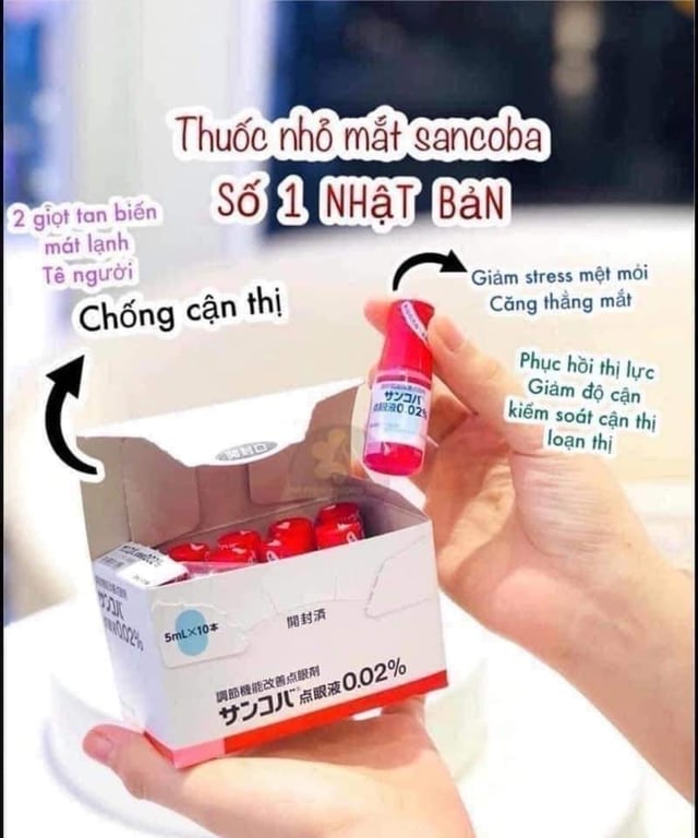 Thuốc nhỏ mắt Sancoba CHỮA CẬN THỊ và CHỐNG CẬN THỊ NHẬT BẢN