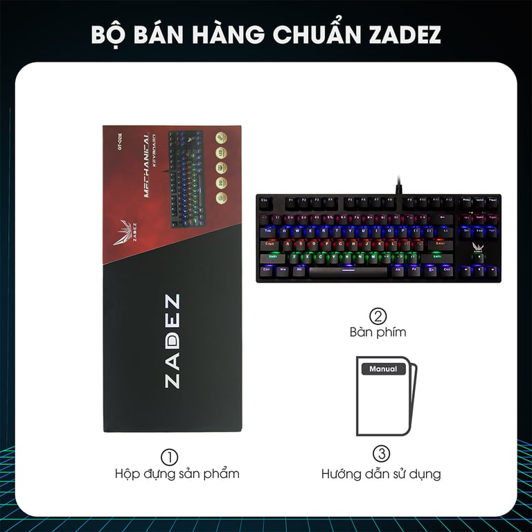Bàn Phím Cơ Gaming Có Dây Zadez GT-021K