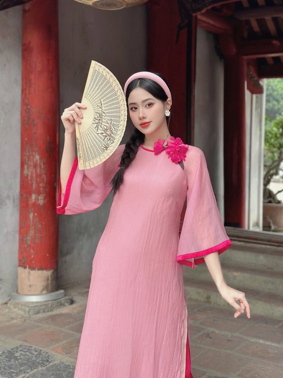 AD 4 tà cổ tròn - hồng