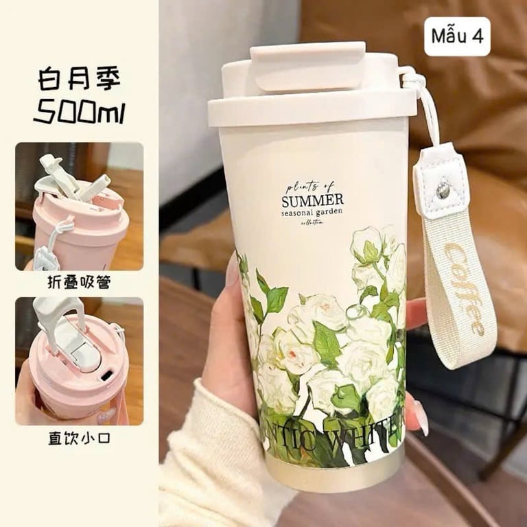 CỐC GIỮ NHIỆT HOA LÁ CÀNH