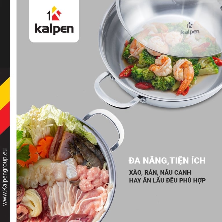 Chảo lẩu inox Kalpen size 28cm