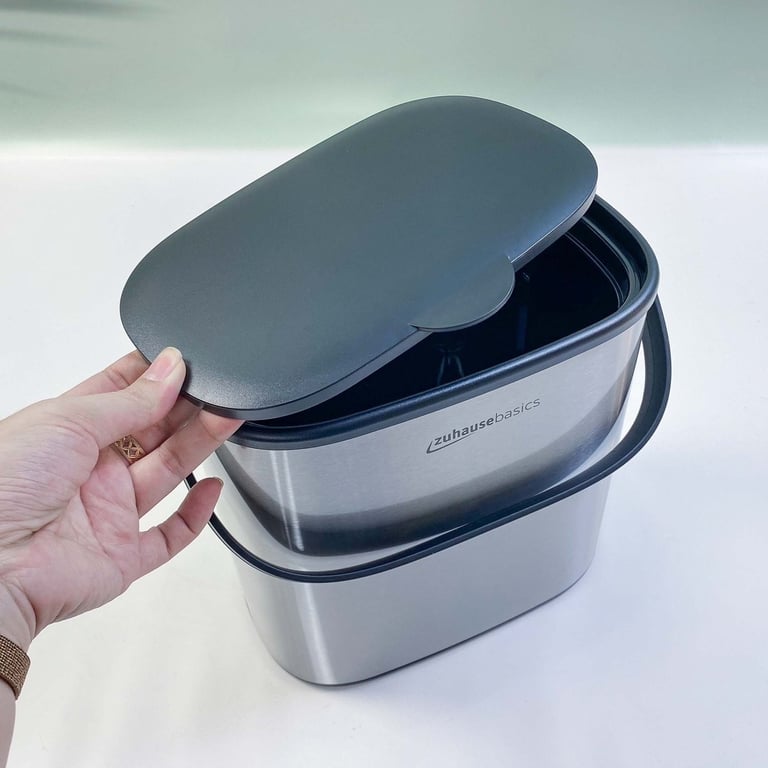 THÙNG RÁC NHÀ BẾP 5L ZUHAUSE CÓ MÓC CÀI ZB73