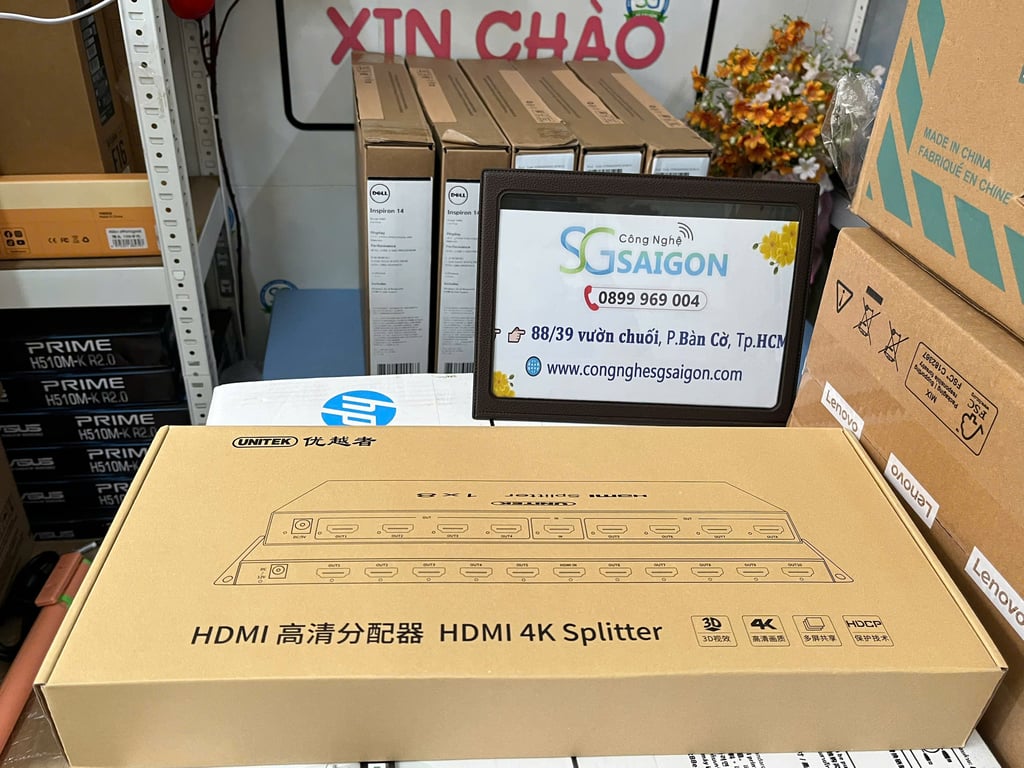 Bộ chia HDMI 8 Cổng Unitek V132A, Hỗ trợ 4K30Hz Adaptor nguồn 5V2A
