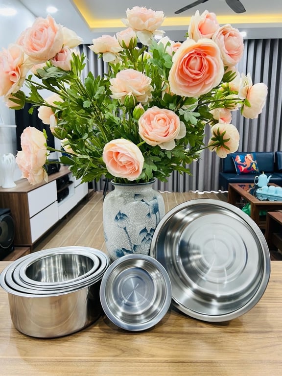 SET 7 TÔ INOX CAO CẤP TIỆN LỢI - ĐA NĂNG KHÔNG NẮP, ĐÁY TỪ