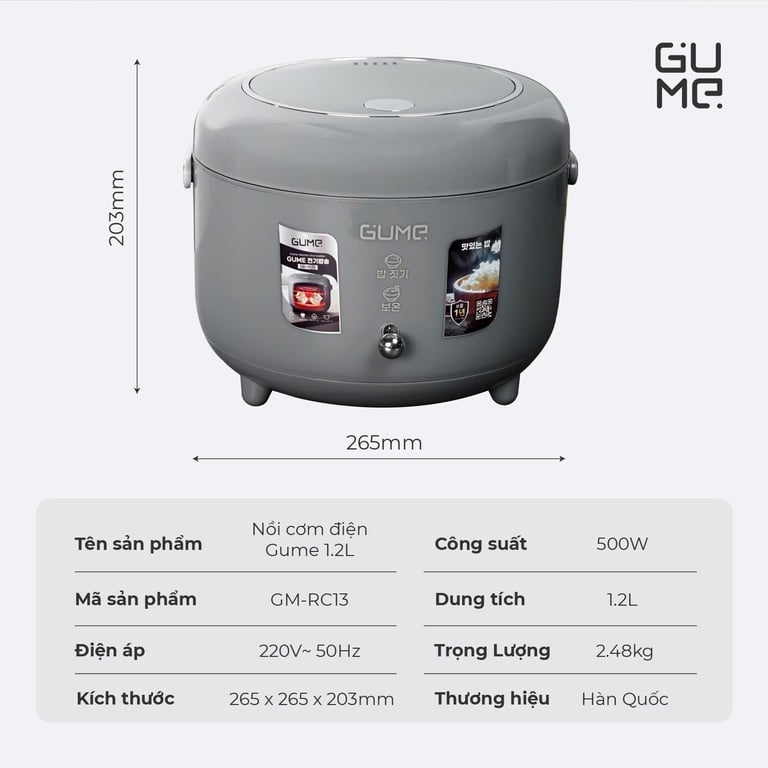 NỒI CƠM ĐIỆN GUME GM-RC13