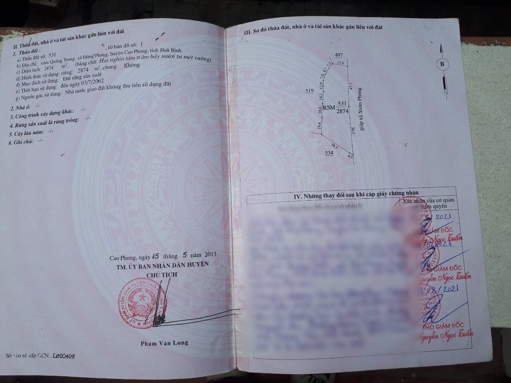 5653m2 có 400m2 thổ cư Đất Hợp Phong- Cao Phong- Hoà Bình