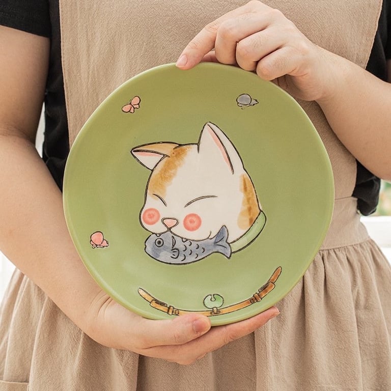 đĩa hoa văn Thỏ và Mèo