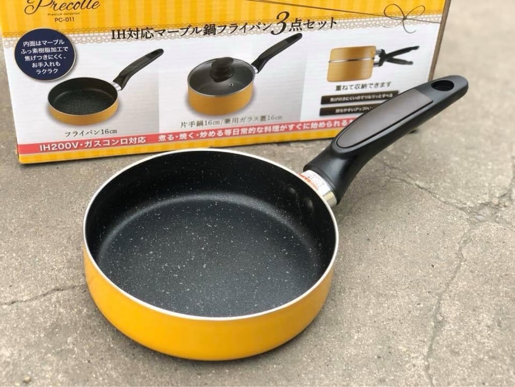 Set 2 nồi chảo 16cm kèm nắp đậy Pearl Nhật