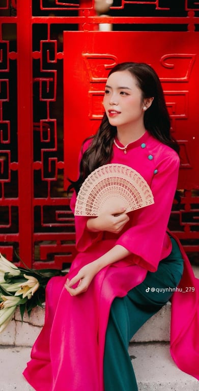 AD BỐNG 4 tà hồng sen cúc xanh S/M/L