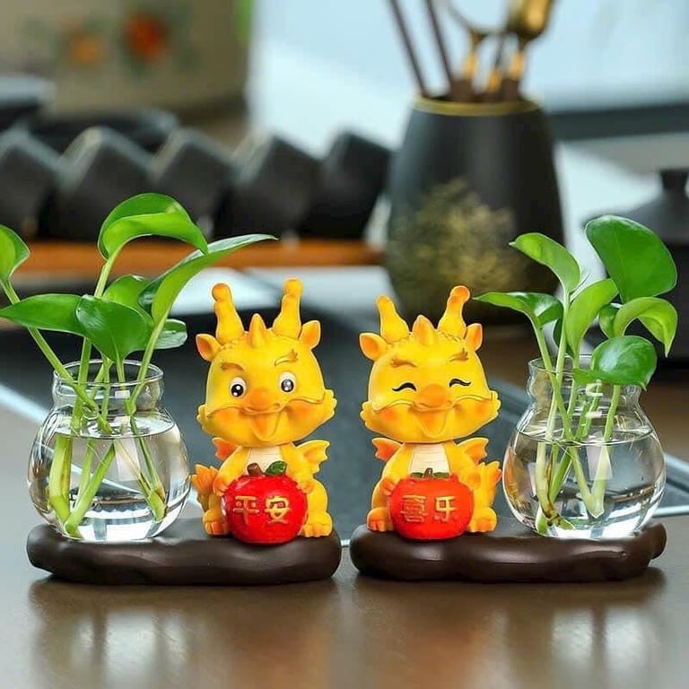 Set TƯỢNG RỒNG kèm BÌNH HOA
