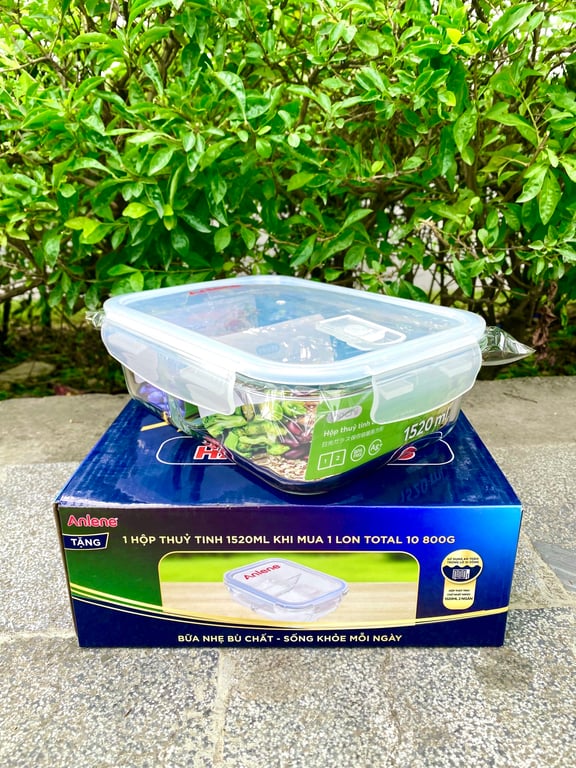 hộp thủy tinh 2 ngăn của Inochi 1500ml