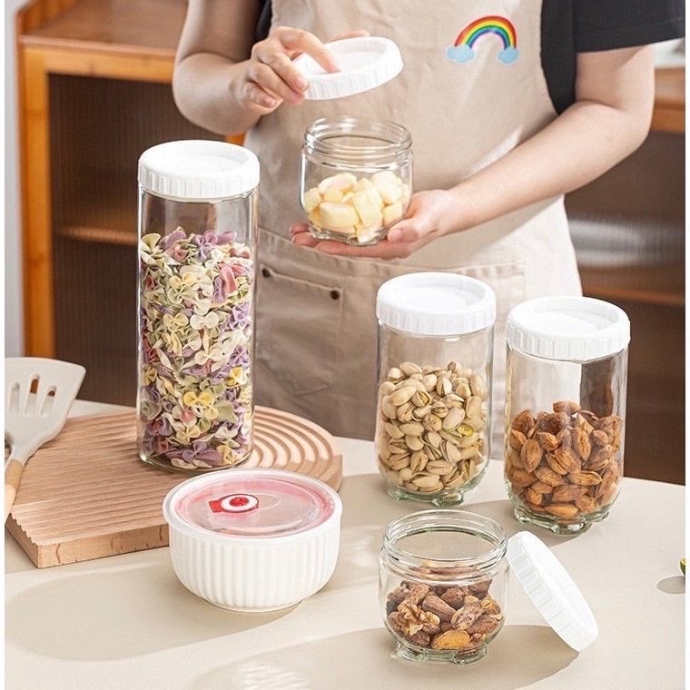 SÉT 5 HỘP ĐỰNG THỰC PHẨM BẰNG THUỶ TINH JINGBOLI