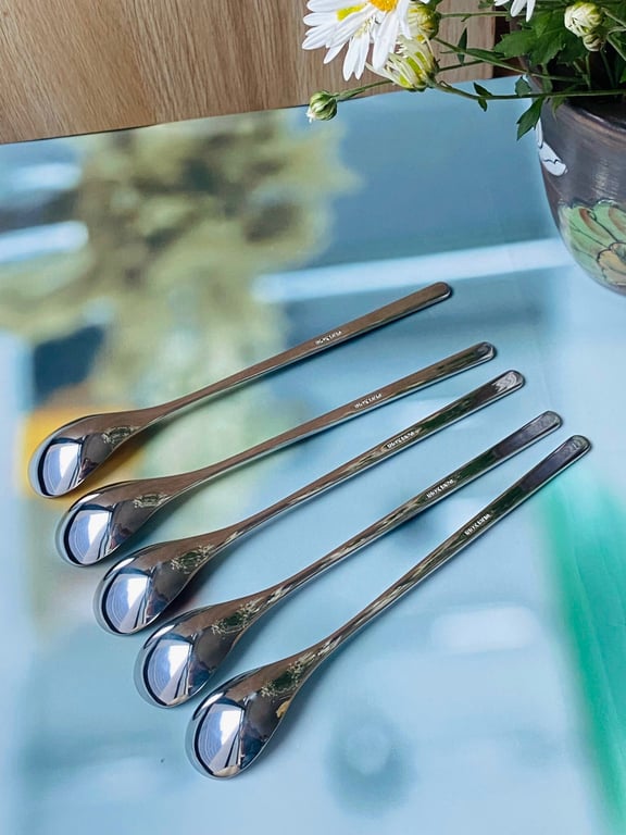 Set 5 thìa Chockmen 22cm inox316 cán dài phong cách Hàn Quốc 24cm