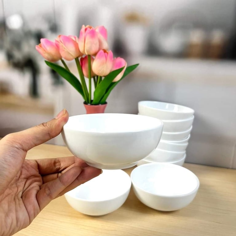 SET 10 BÁT CƠM SỨ TRẮNG MINH CHÂU dùng cho khoang VIP Vietnam Airline