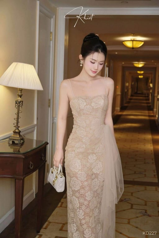 Váy ren hai dây nhà Khiết size S