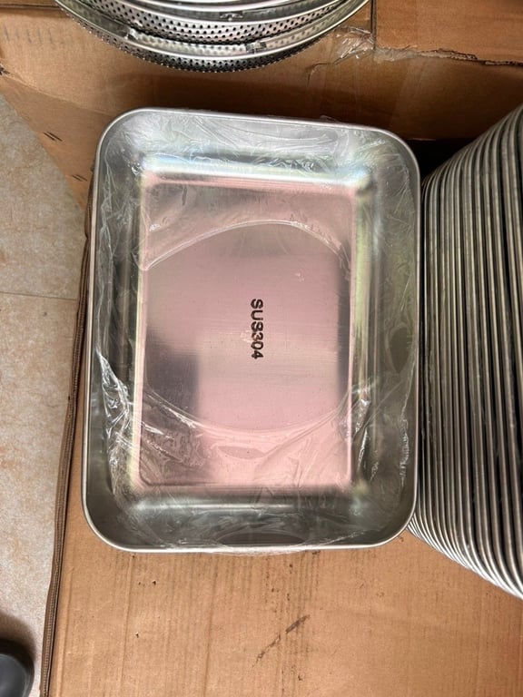 Khay inox 304 chữ nhật - khay đựng thực phẩm inox cao cấp 304