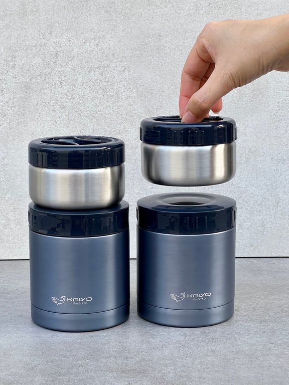 Bộ hộp cơm giữ nhiệt 5 món Kaiyo (4 hộp + 1 túi)