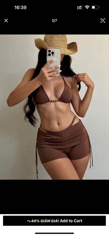 Bikini 3 món nâu quần