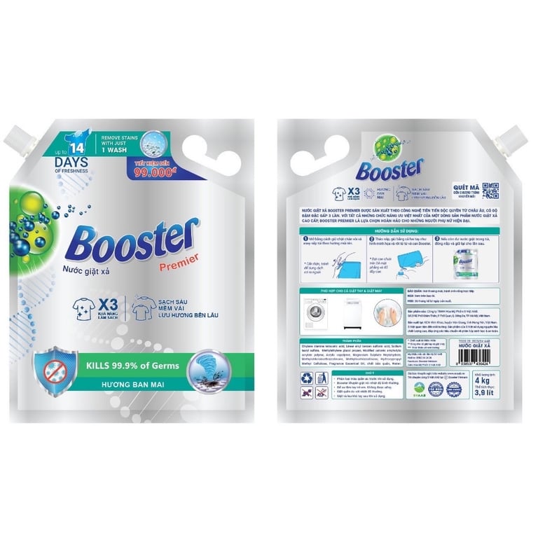 NƯỚC GIẶT XẢ BOOSTER PREMIER túi 4kg