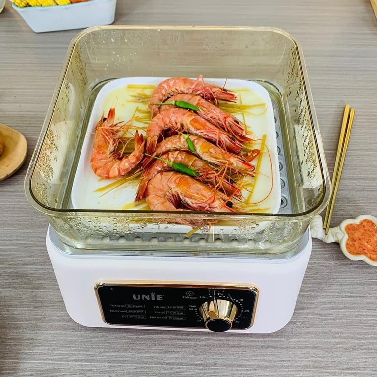 nồi hấp lẩu đa năng 2 tầng hấp 1 ngân lẩu UE660