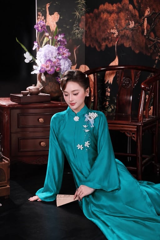 AD 6 tà lót gấm voan tơ xanh S/M