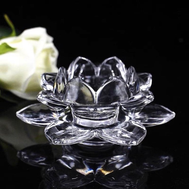 Cốc Đựng Nến Hoa Sen Thủy Tinh
