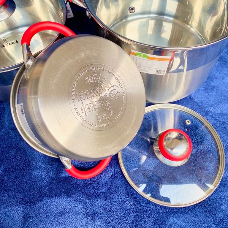 BỘ NỒI ELMICH EL3336 với 3 size 18, 22 và 26 đẹp long lanh