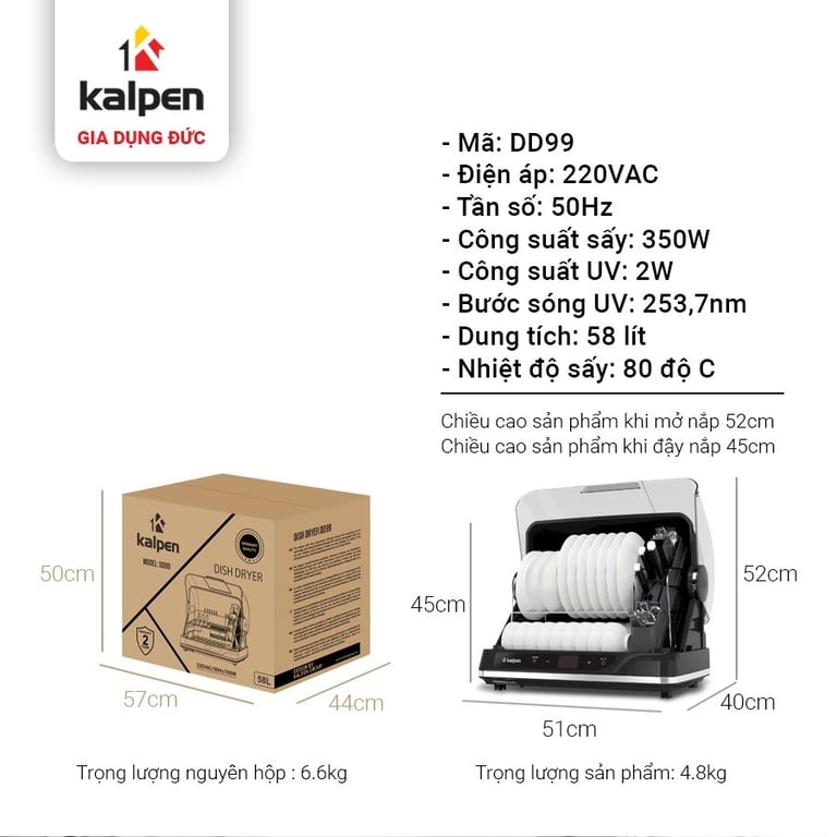 MÁY SẤY BÁT DIỆT KHUẨN UV KALPEN DD99