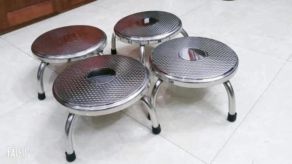 GHẾ INOX TRÒN CHÂN NGẮN - NGỒI XỔM