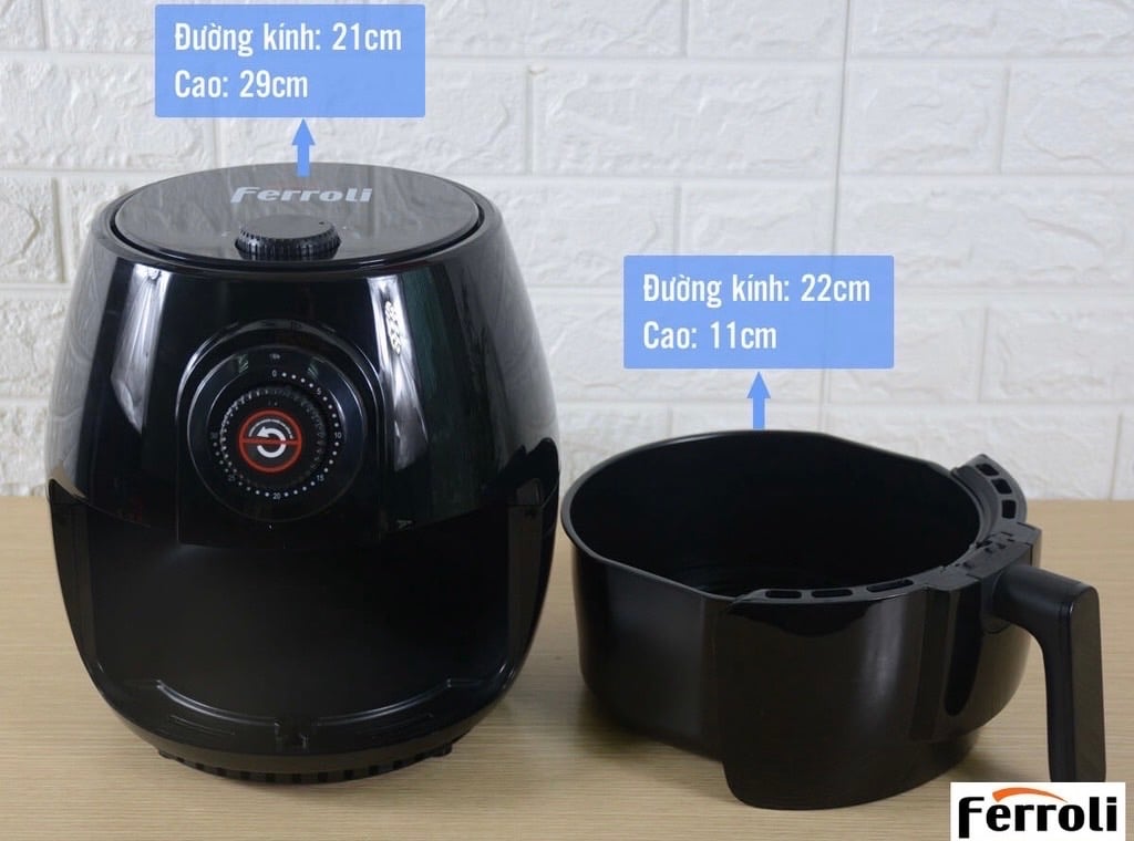 NỒI CHIÊN KHÔNG DẦU FEROLI 4Lít